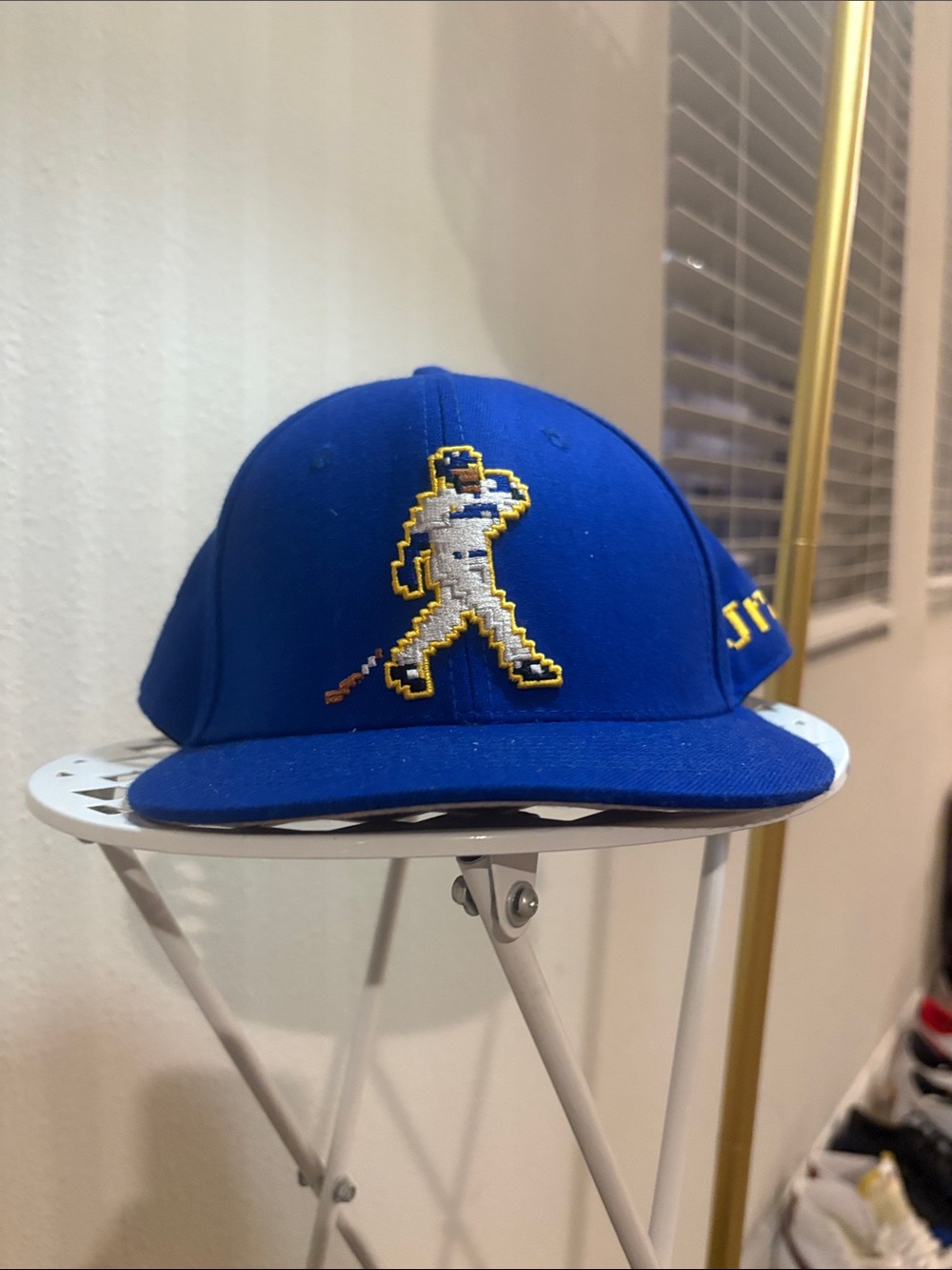 Baseballism Ken Griffey Jr 8-Bit Pixel Swingman Fitted Hat 7 3/4 Blue Yellow